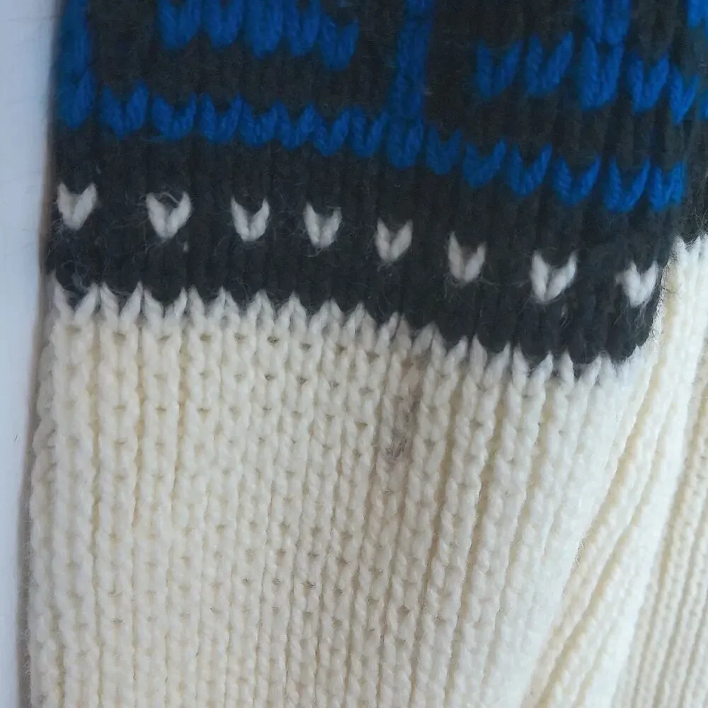 Vintage Heavy Chunky Hand Knit Cardigan Shawl Collar Greek Key Pattern L/XL - Picture 8 of 11